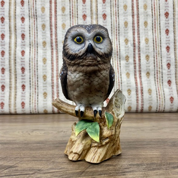 John James Audubon, Saw Whet Owl, Vintage 80s Ceramic Owl Figure - Picture 1 of 10